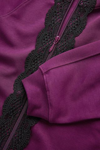 LACE DETAILED ZIP UP