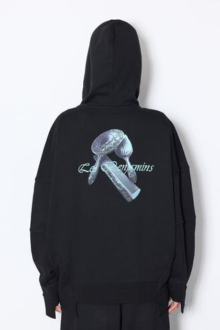 HAIR COMB PRINTED ZIP HOODIE